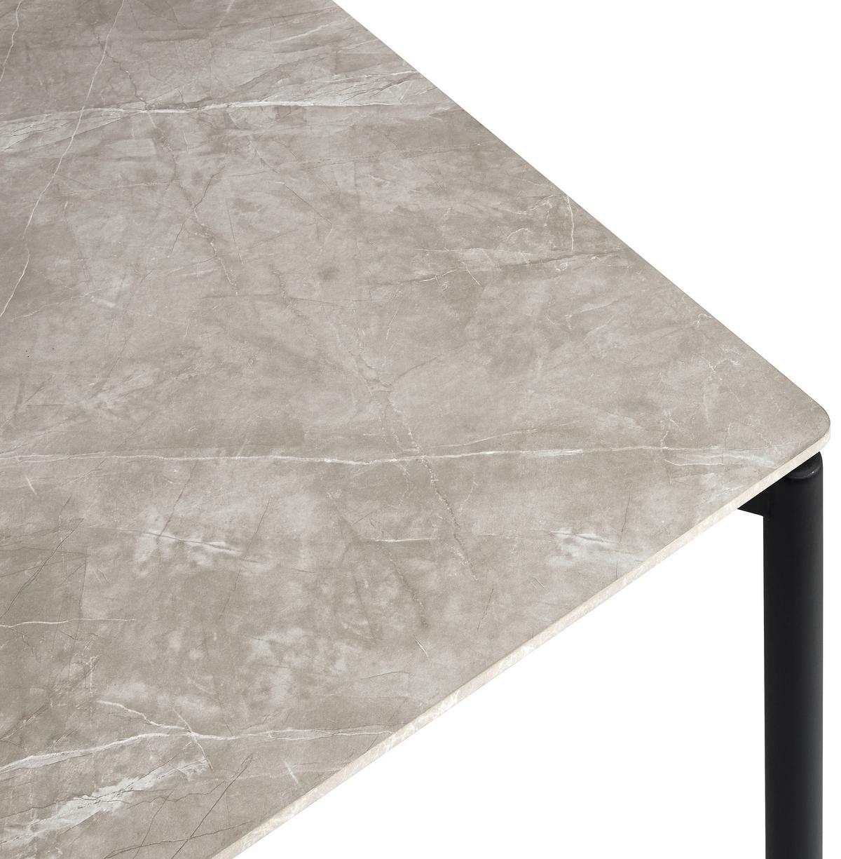 Étkezőasztal Lean - fekete/szürke, Konventionell, faalapú anyag/fém (160/90/76cm) - P & B