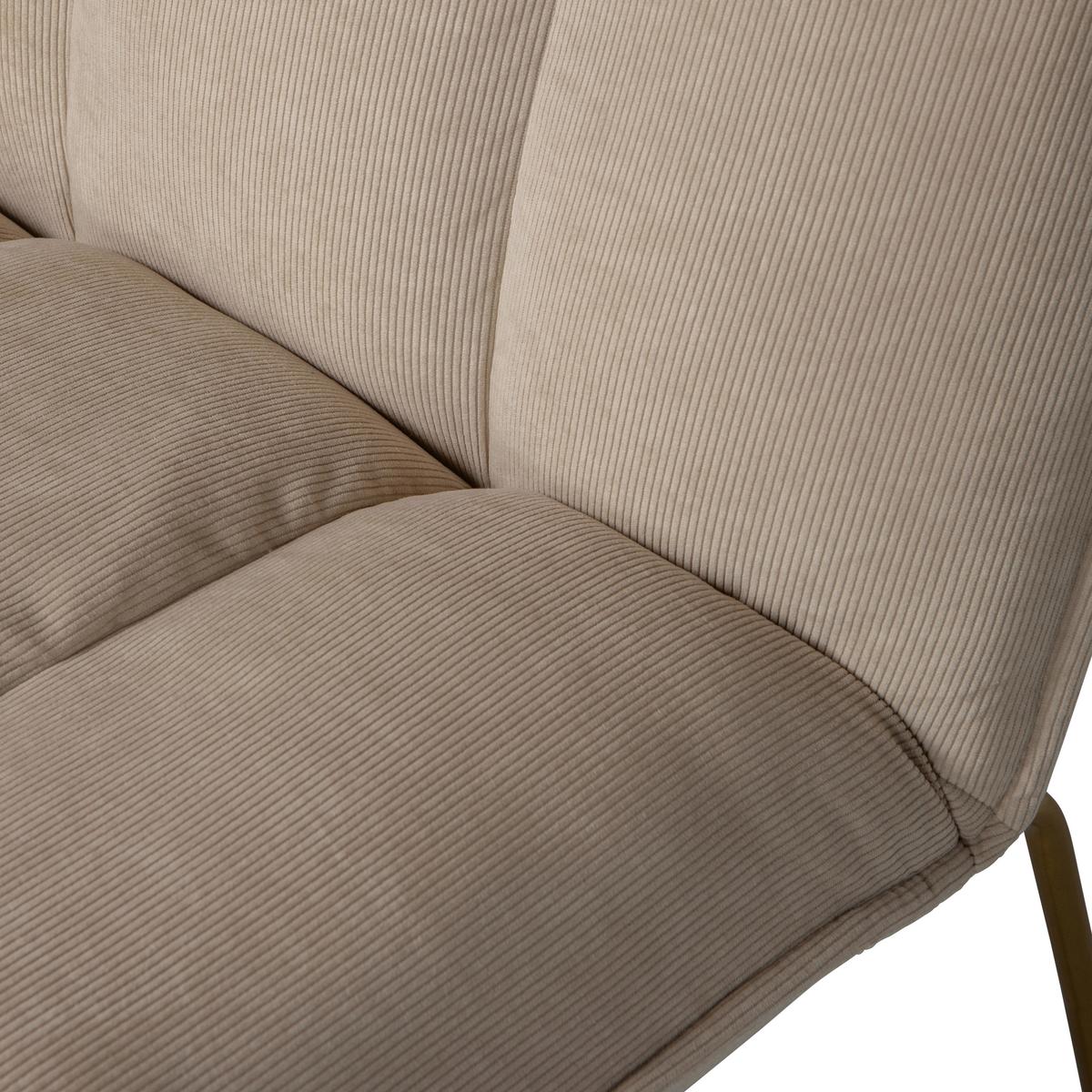 Sessel Fie Sandfarben B: 64cm - Sandfarben/Goldfarben, Design, Textil (64/77/71cm) - Livetastic