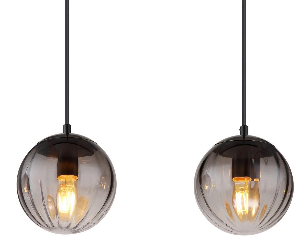 Hängeleuchte 15216-4 - Klar/Schwarz, Design, Glas/Kunststoff (104,5/17/120cm) - Globo