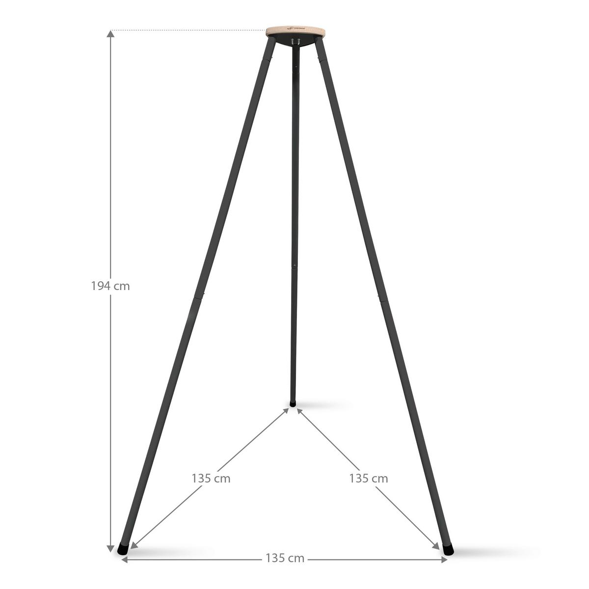 Federwiege Federwiegenset - Anthrazit/Grau, Basics, Kunststoff/Textil (135/194/135cm) - SCHMUSEWOLKE