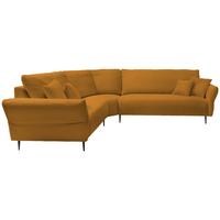 Ecksofa Vanilla Goldenfarben S: 256x294 cm - Goldfarben/Schwarz, Design, Textil (256/294cm) - Livetastic