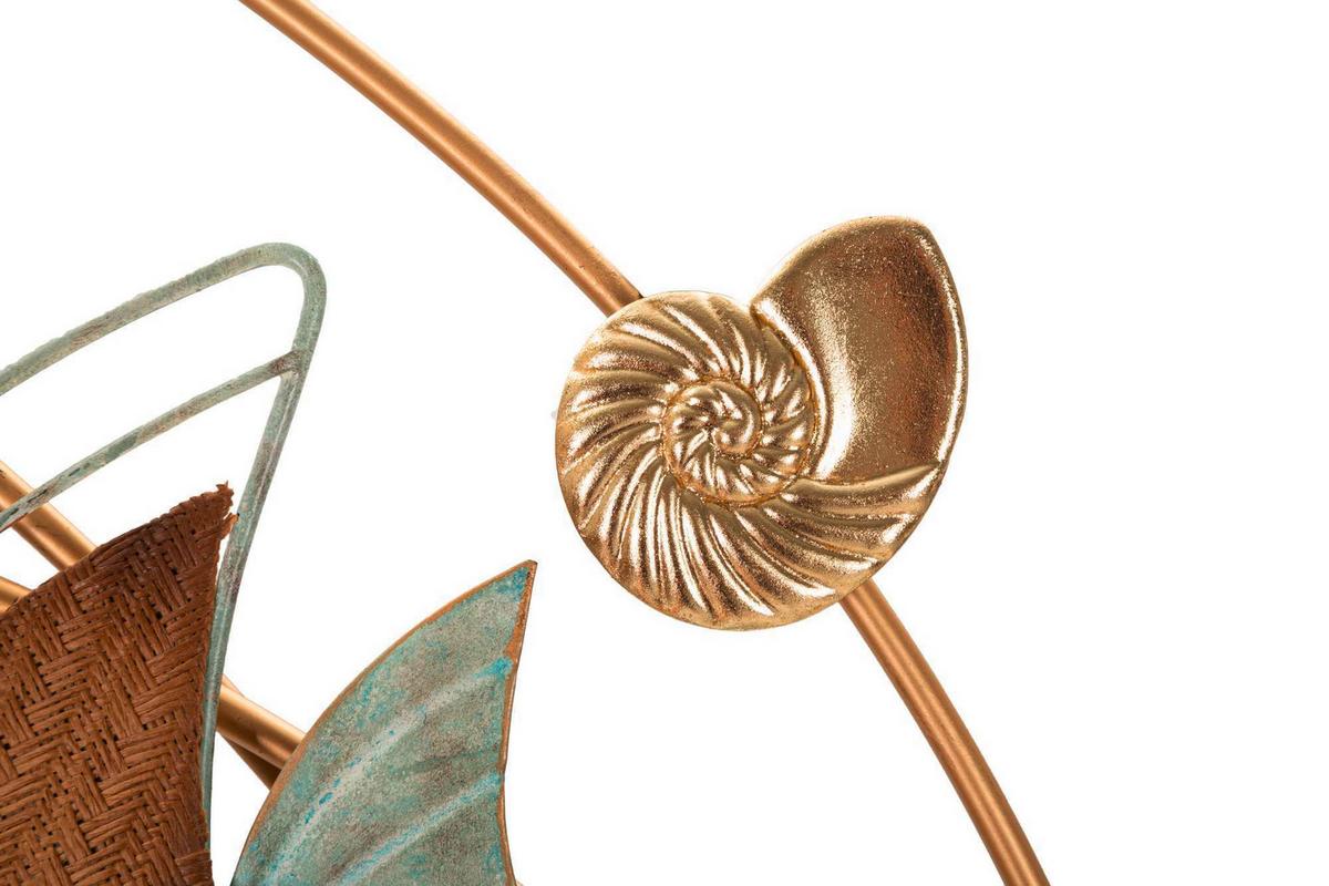 Wanddeko Dory Goldfarben, Grautöne B: 61 cm - Goldfarben/Grau, Basics, Holzwerkstoff/Metall (61/86/5cm)