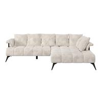 Ecksofa Vanessa Beige 297x200 cm - Beige/Schwarz, MODERN, Textil (297/200cm)
