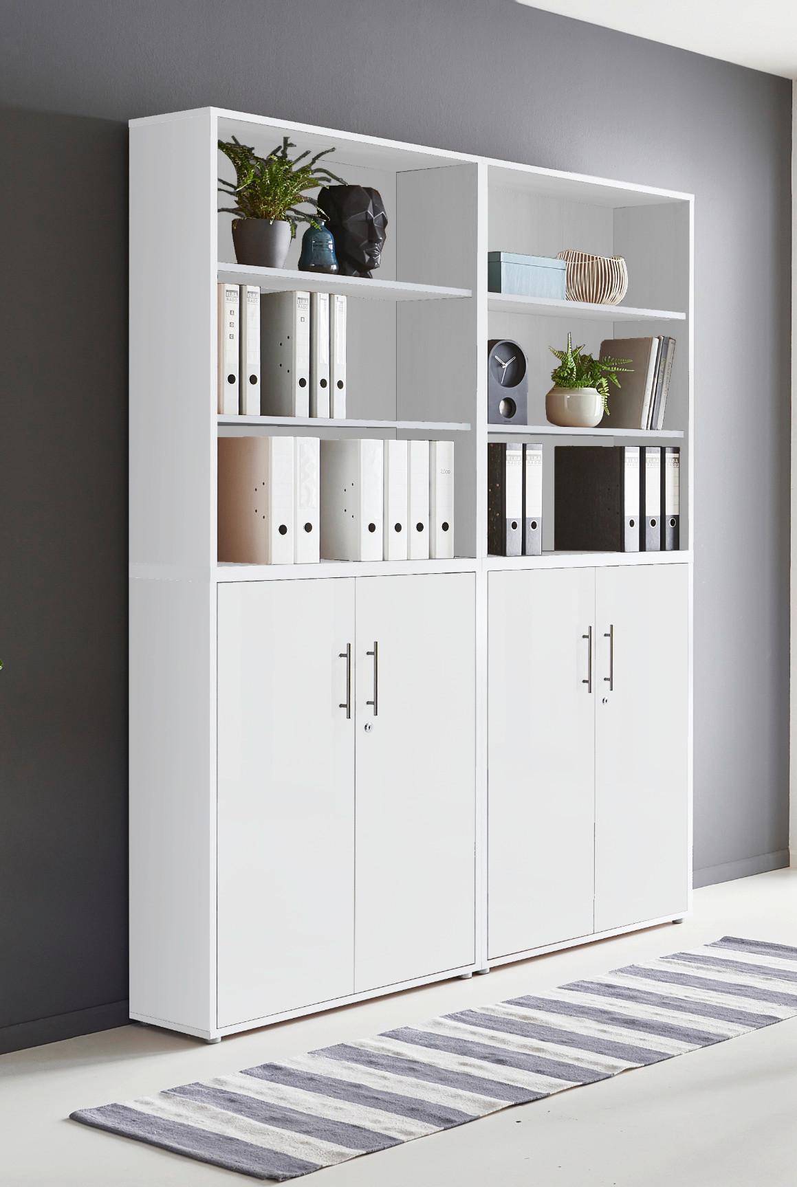 Office Edition B: 168,8 cm Weiß - Weiß, MODERN, Holzwerkstoff (168,8/227,2/33cm) - MID.YOU