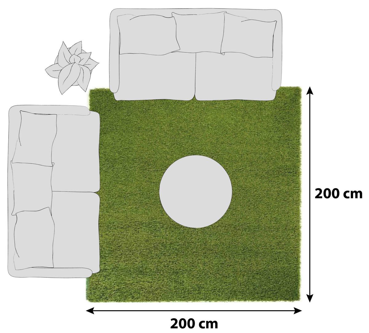 Hochflorteppich Fashion Shaggy - Grün, Basics, Textil (200/200cm) - Novel