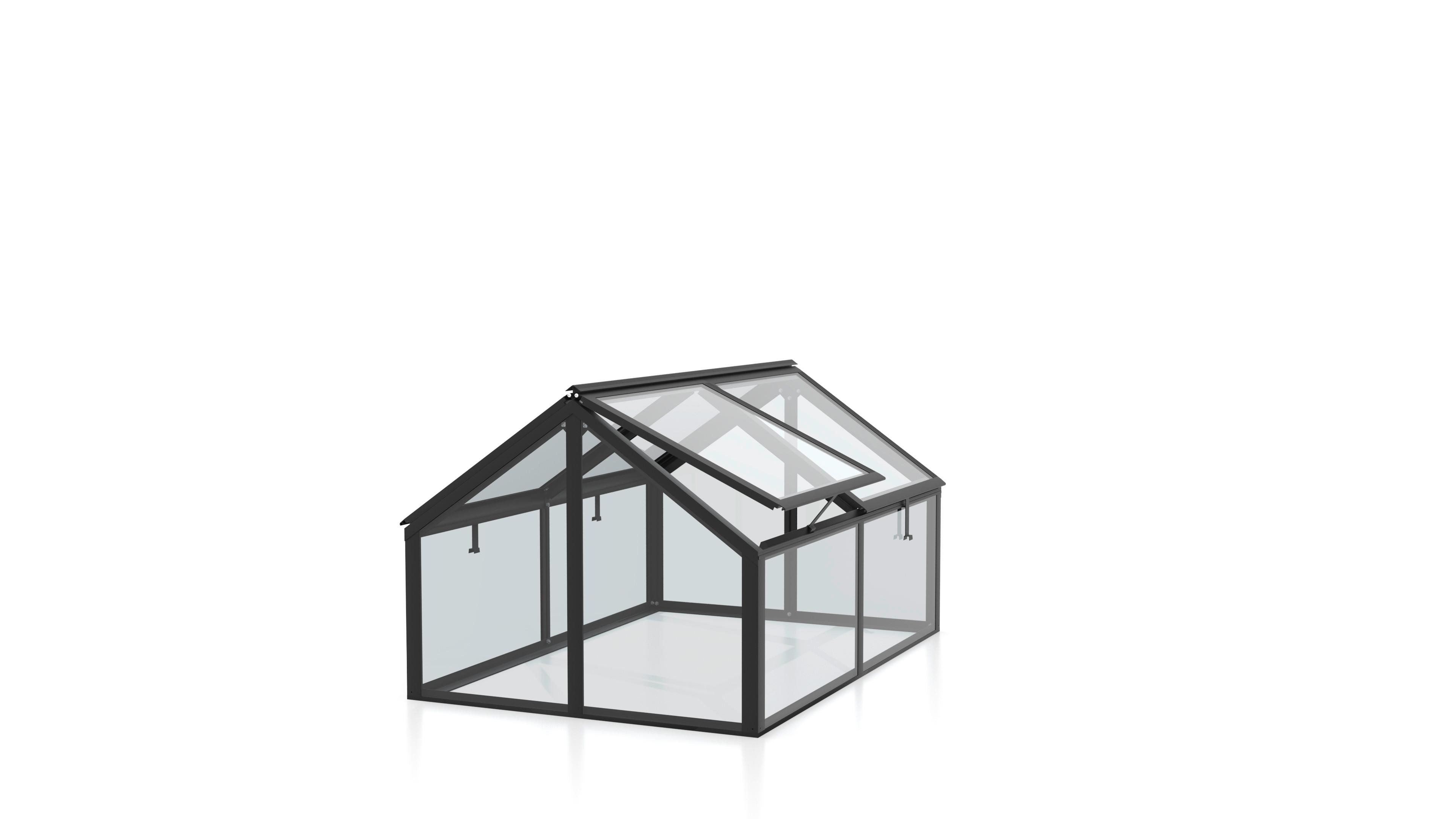 Hochbeetaufsatz Aluminium Gamma 89x38,4x71,3 Cm Schwarz - Schwarz, Basics, Glas/Metall (89/38,4/71,3cm)