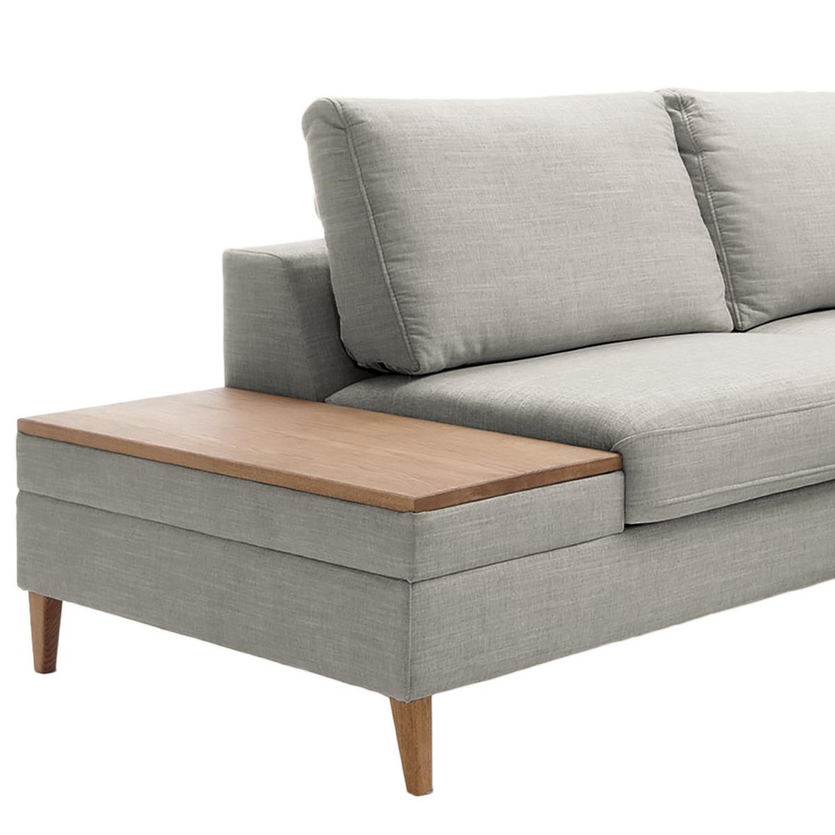 Ecksofa Alika, Grau S: 204x260 cm - Eschefarben/Grau, MODERN, Textil (204/260cm) - Trendmanufaktur