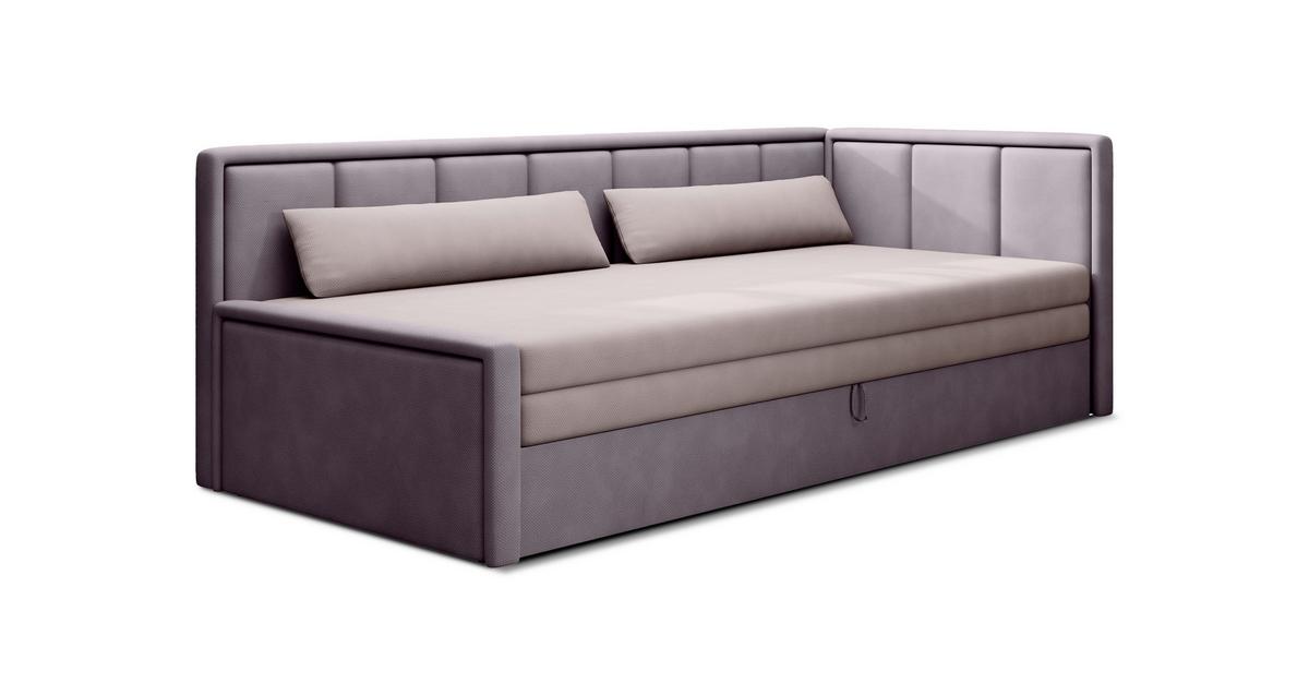 Récamiere Fulgeo Rechts Lila, Rosa, B: 214 Cm - Lila/Schwarz, Design, Textil (214/77/82cm) - MID.YOU