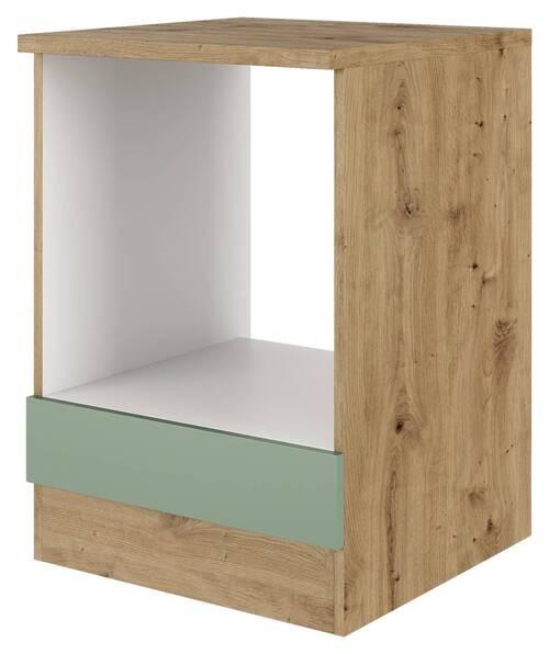 Herdumbauschrank Cara Eiche Artisan/Grün B: 60 cm - Eiche Artisan/Grün, KONVENTIONELL, Holzwerkstoff (60/85/57cm) - FlexWell