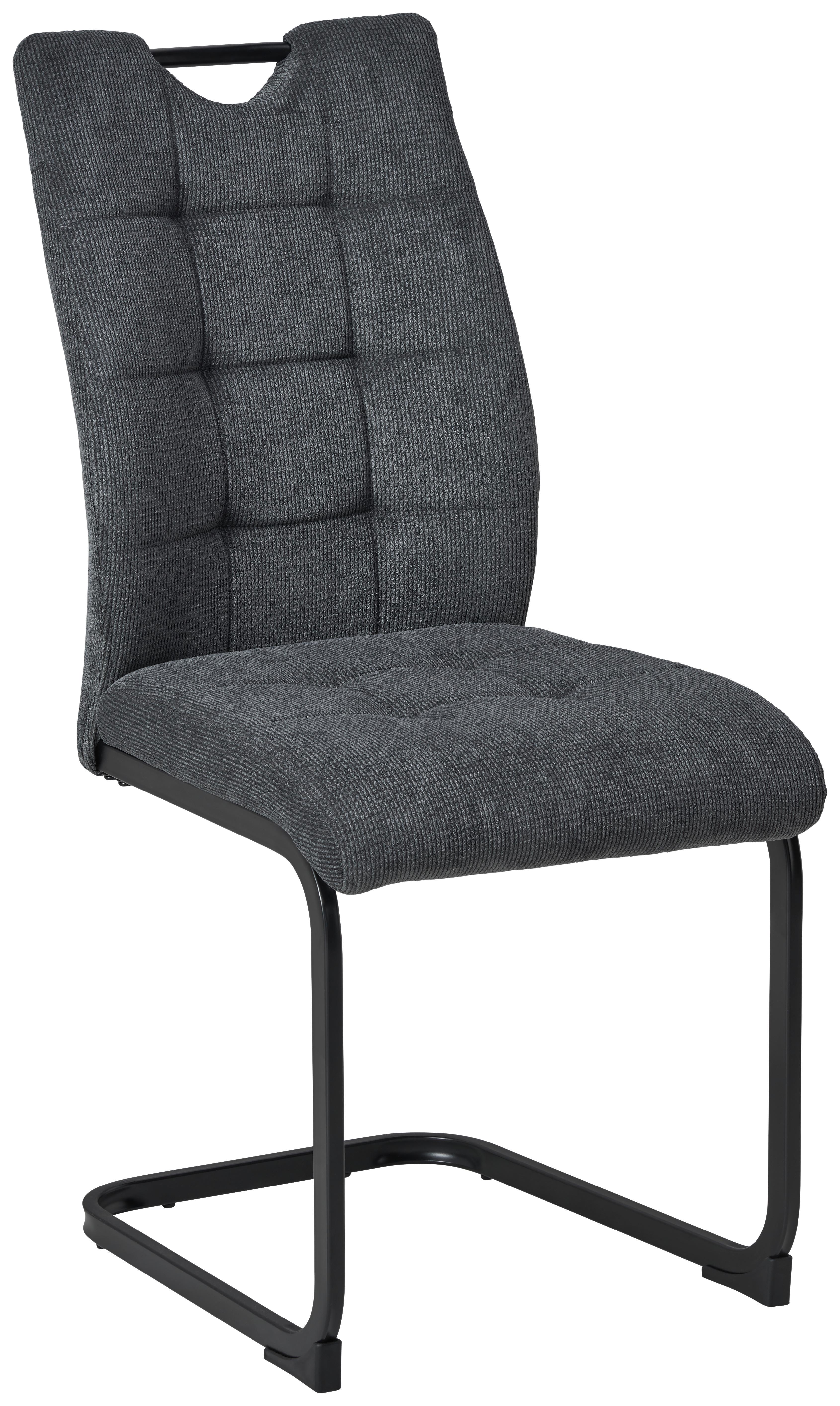 Schwingstuhl Chesterfield - Anthrazit/Schwarz, LIFESTYLE, Textil/Metall (44/96/59cm) - MID.YOU