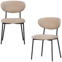 Stuhl-Set Klejd Naturfarben B: 47cm - Schwarz/Naturfarben, MODERN, Textil/Metall (47/79/53cm) - Livetastic