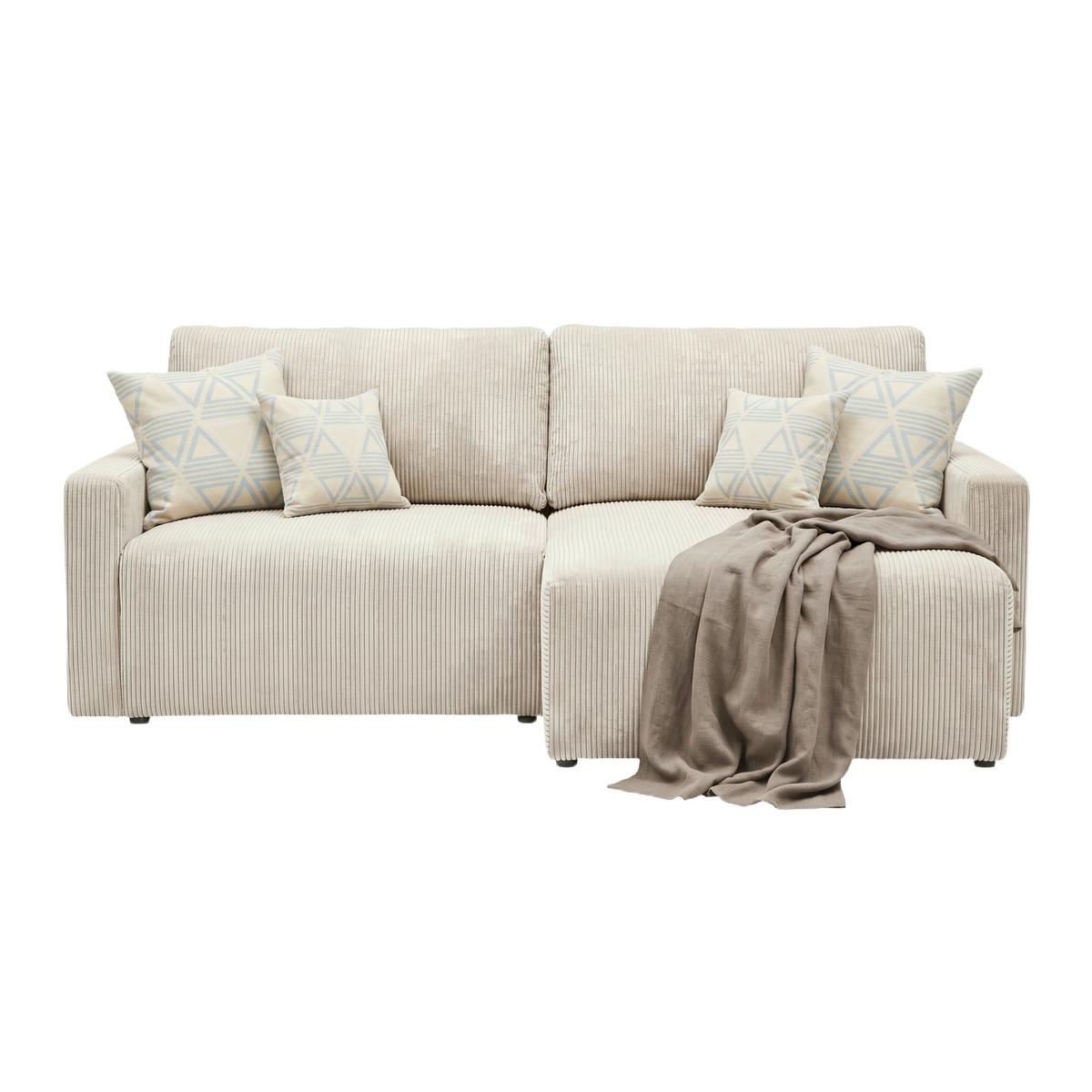 Rohová sedačka DAVE, obojstranná,béžový menčester - béžová, Modern, textil (227/146cm) - Based