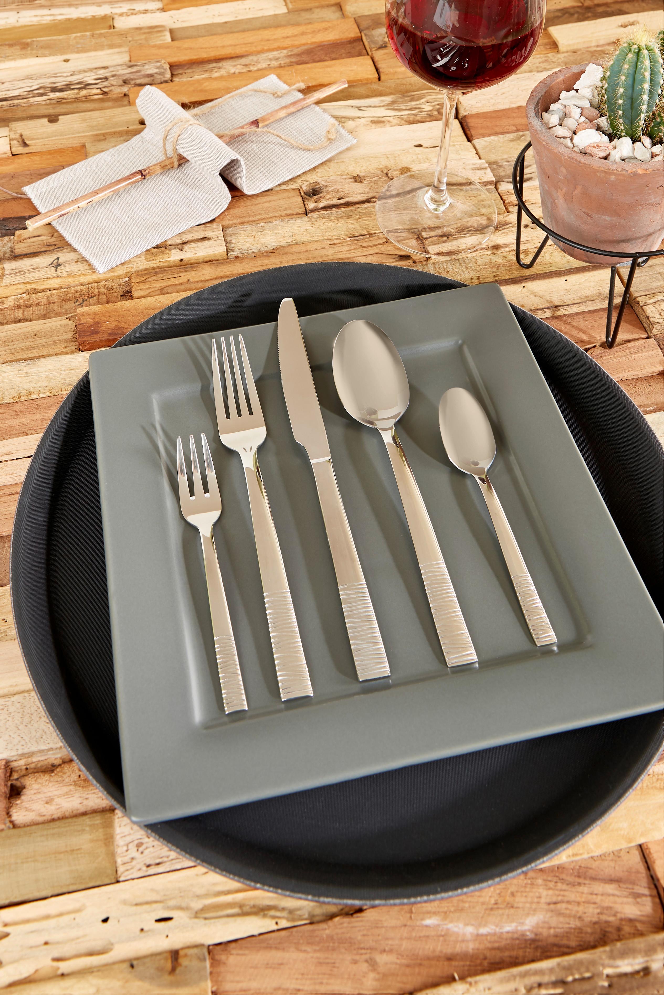 Besteckset 30-Teilig Sandro für 6 Personen - Edelstahlfarben, MODERN, Metall - Luca Bessoni
