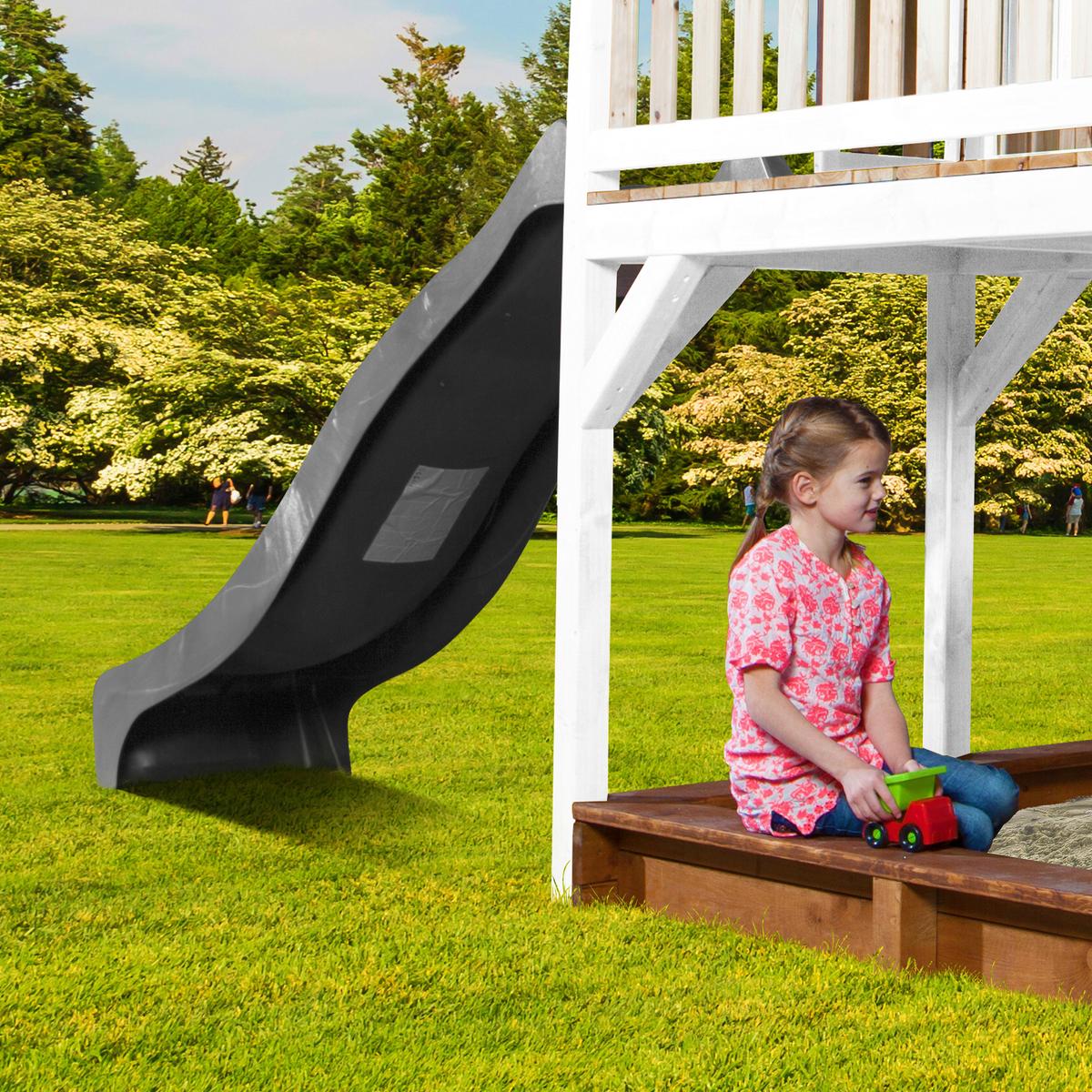 Spielturm A030.154.81 - Braun/Weiß, KONVENTIONELL, Holz (613/291/277cm) - Ambia Garden