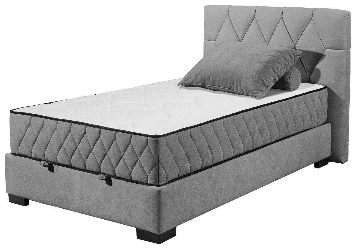 Boxbett Mit Bettkasten 120x200 Nagol B - Anthrazit/Schwarz, MODERN, Holzwerkstoff/Textil (120/200cm) - MID.YOU