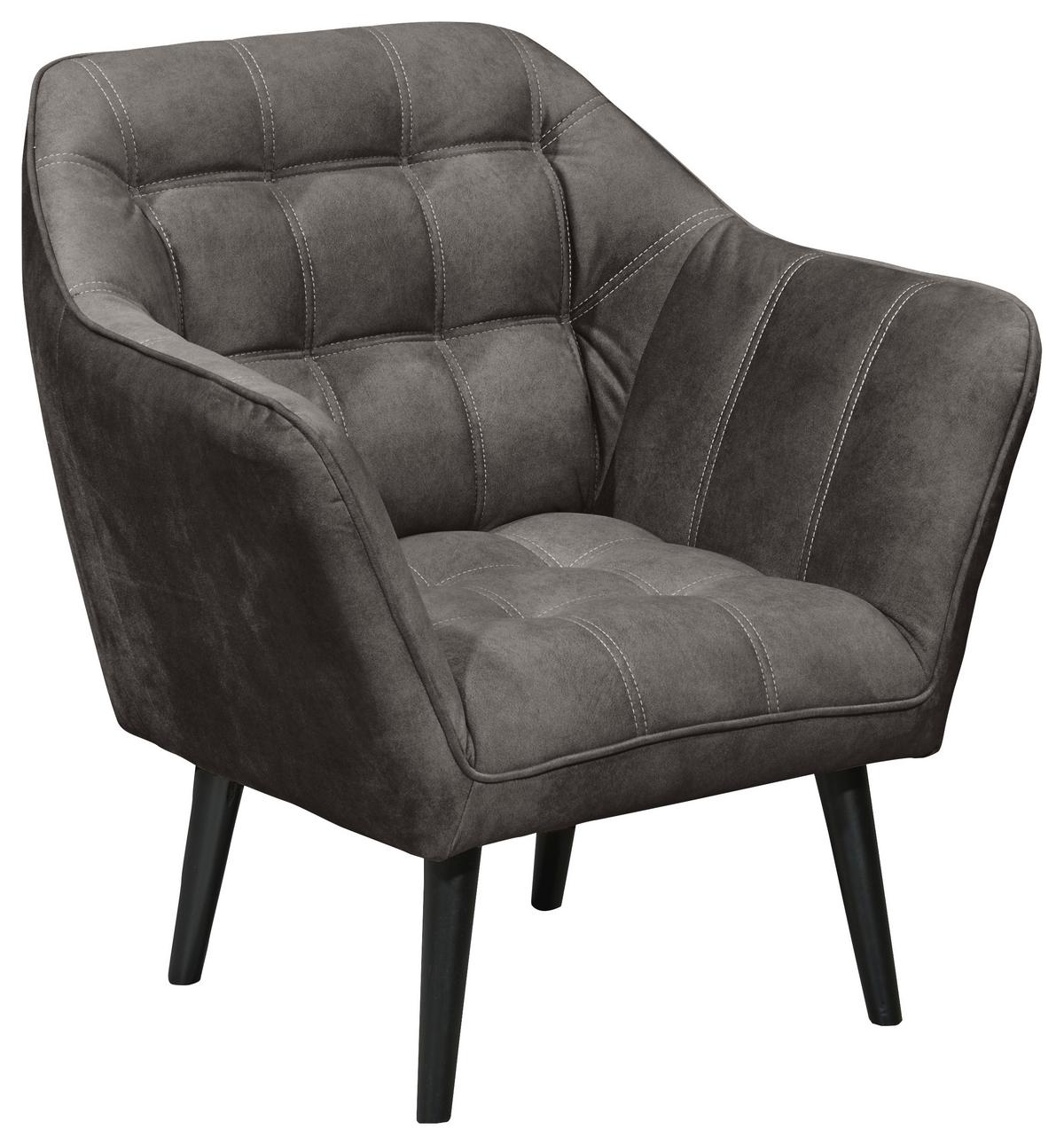 Cocktailsessel Max Dunkelbraun B: 84 Cm - Dunkelbraun/Schwarz, MODERN, Holzwerkstoff/Textil (84/87/70cm) - MID.YOU
