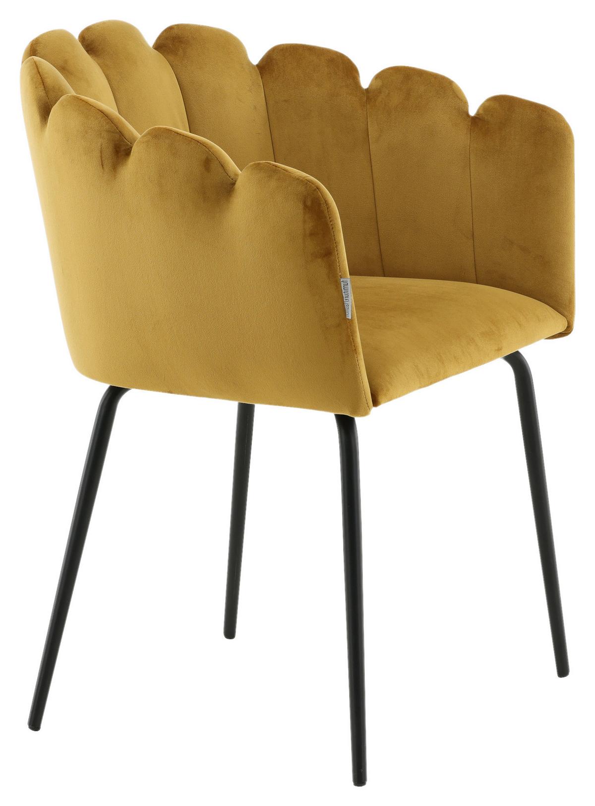 Stuhl Limhamn - Gelb, Design, Textil/Metall (61/76.56/54cm) - Livetastic