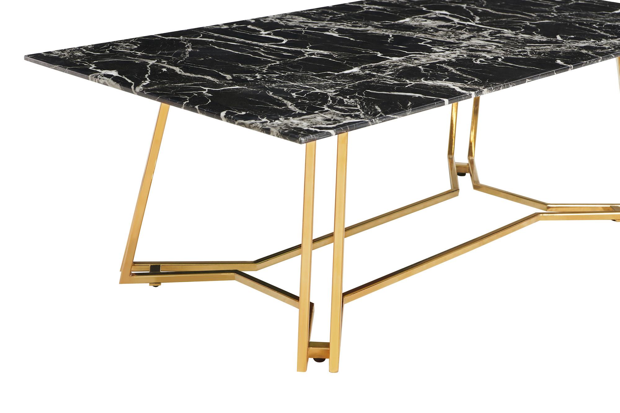Couchtisch Schwarz, Goldfarben L: 110 cm - Goldfarben/Schwarz, Design, Glas/Metall (110/60/40cm) - Livetastic