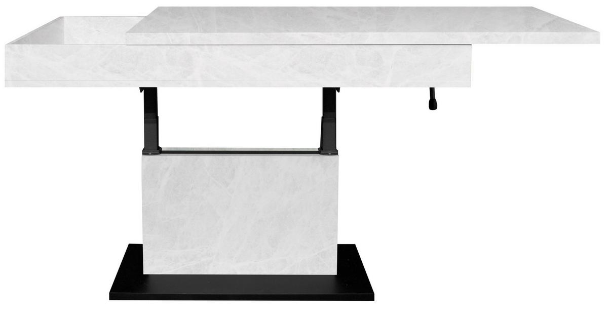 Couchtisch Lift Schwarz/weiß B: 110 Cm - Schwarz/Eiche Artisan, Design, Holzwerkstoff/Metall (110/58-77/60cm) - MID.YOU