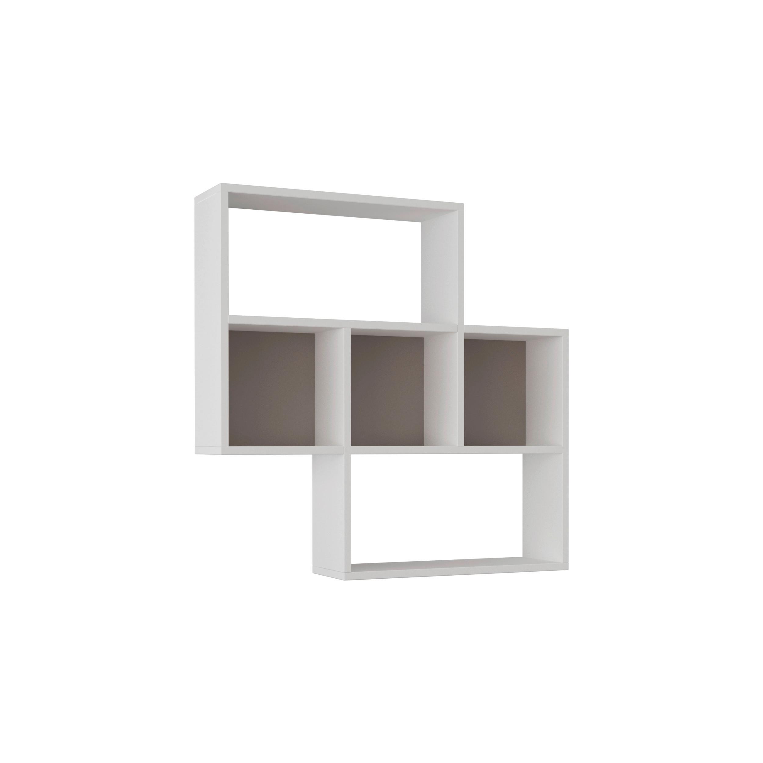 Wandregal Maybe Weiß/mokka B: 85 Cm - Weiß/Mokka, Design, Holzwerkstoff (85/85/20cm) - Livetastic