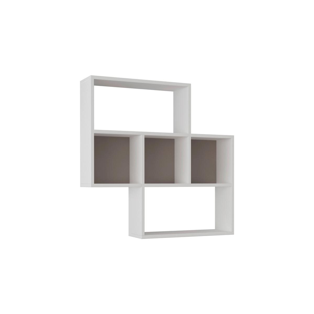 Wandregal Maybe Weiß/mokka B: 85 Cm - Weiß/Mokka, Design, Holzwerkstoff (85/85/20cm) - Livetastic