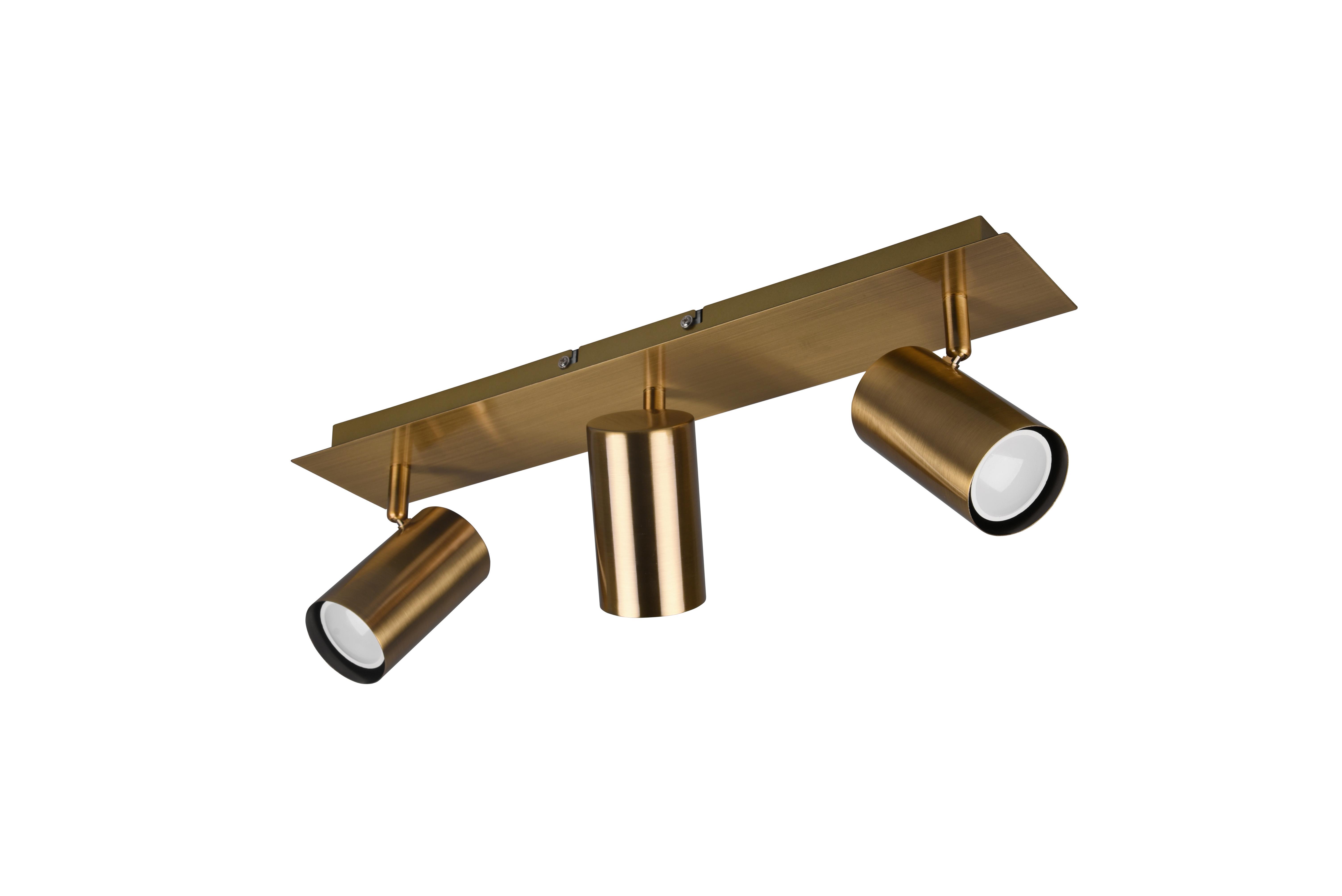 Strahler Spot Marley 3-Flammig verstellbar L: 48 cm - Messingfarben, Design, Metall (48,0/15,0/9,00cm) - Trio Leuchten