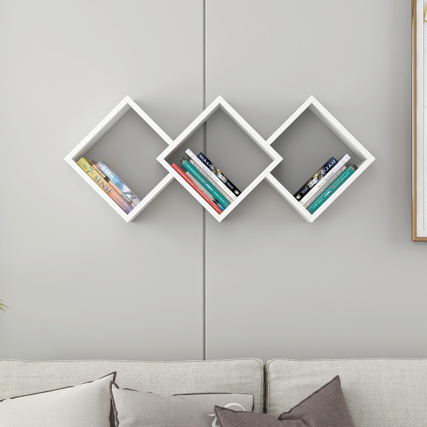 Wandregal Galaxy Weiß B: 102 Cm - Weiß, Design, Holzwerkstoff (102/42/20cm) - Livetastic