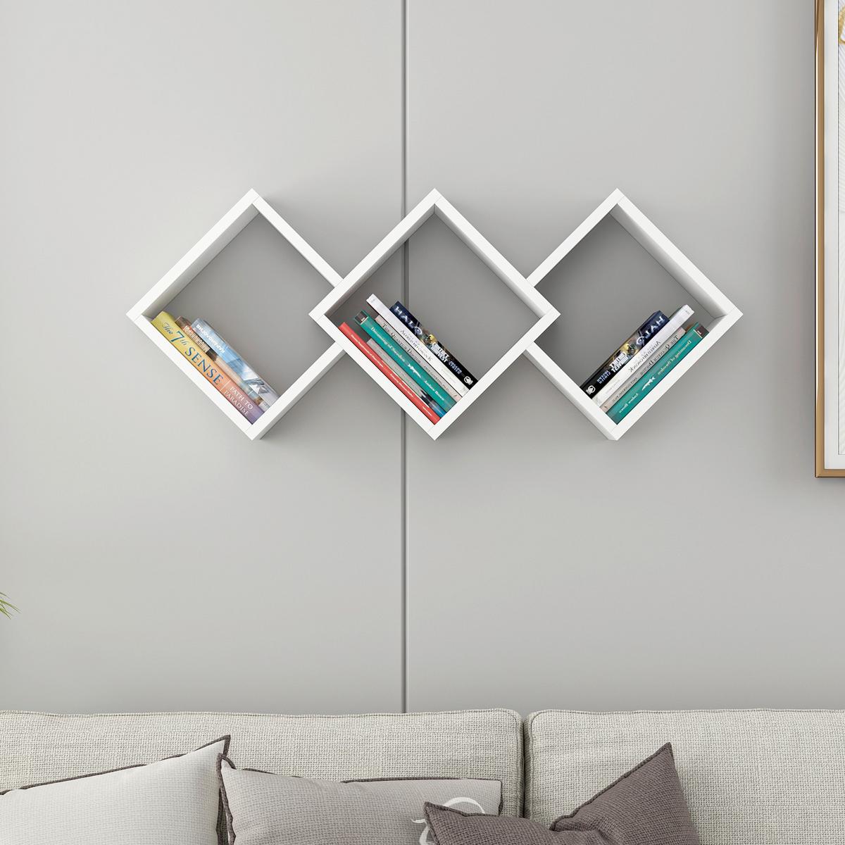 Wandregal Galaxy Weiß B: 102 Cm - Weiß, Design, Holzwerkstoff (102/42/20cm) - Livetastic