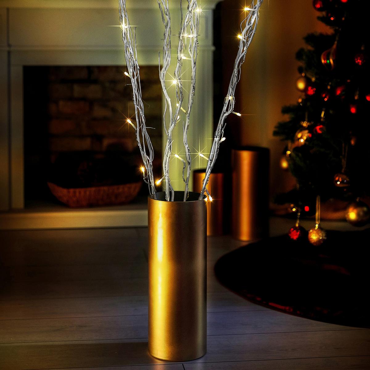 Led Karácsonyi Figura Világító Ág - ezüstszínű, Basics, műanyag/fém (120cm)
