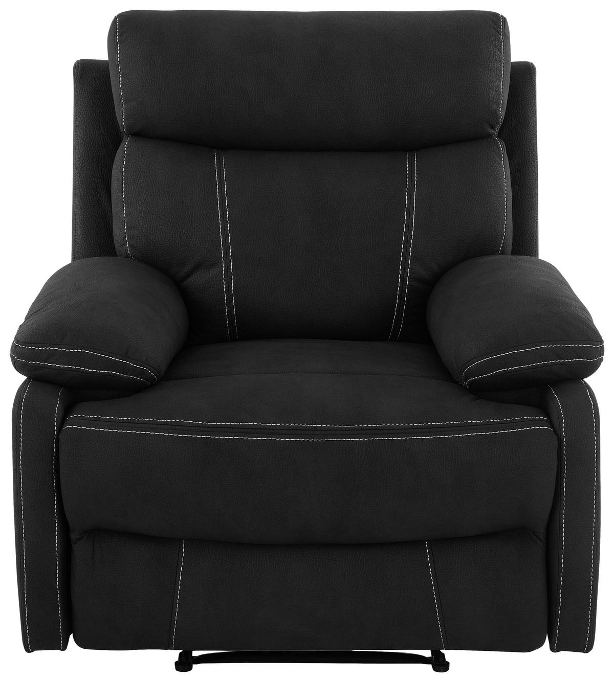 Relaxačné kreslo EMBER, čierna, s relaxačnou funkciou - čierna, Konventionell, kov/textil (98,5/103/96cm) - Livetastic