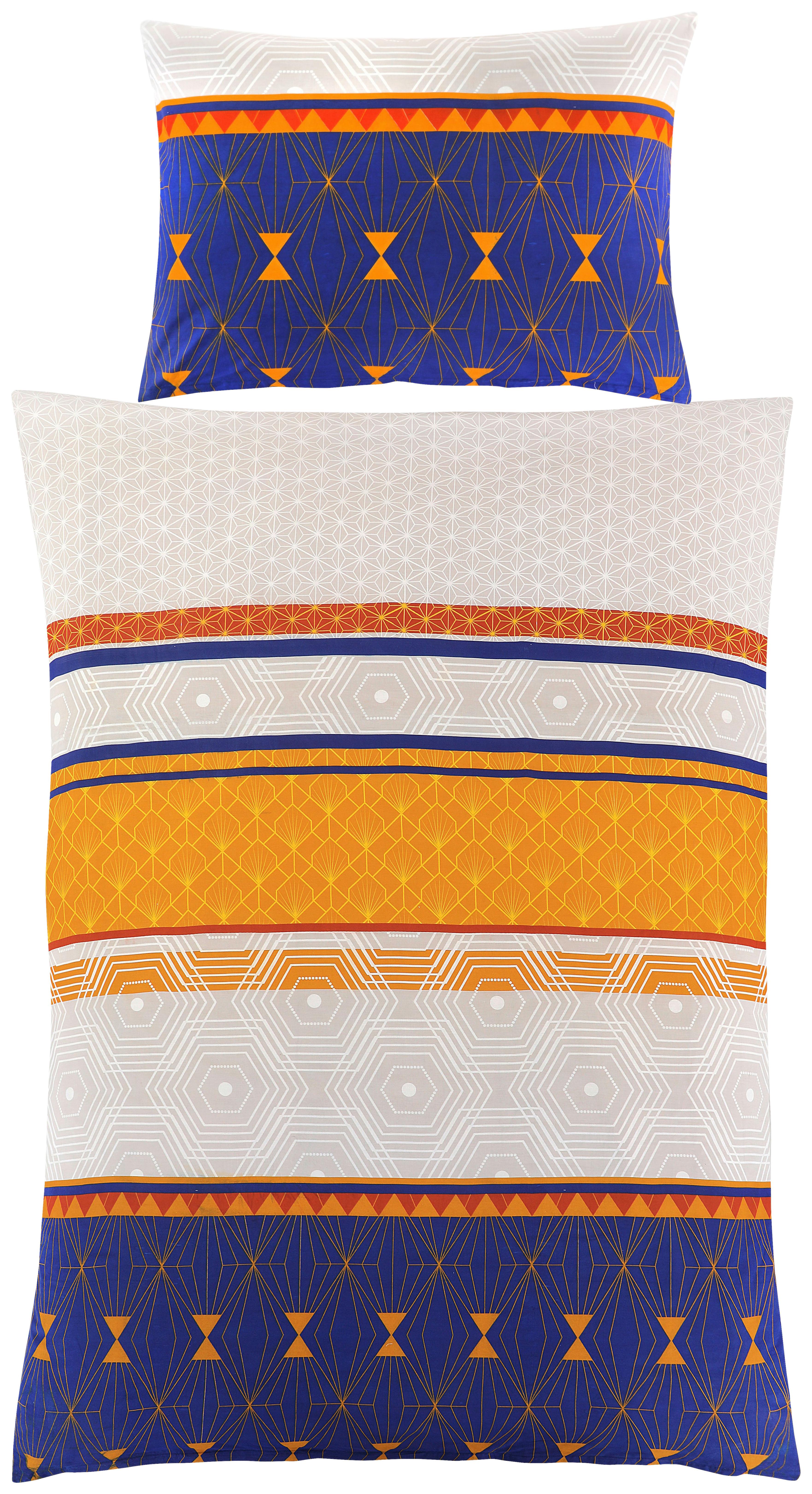 Ágyneműhuzat-garnitúra Pauline - világosszürke/sötétkék, Modern, textil (140/200null) - Luca Bessoni