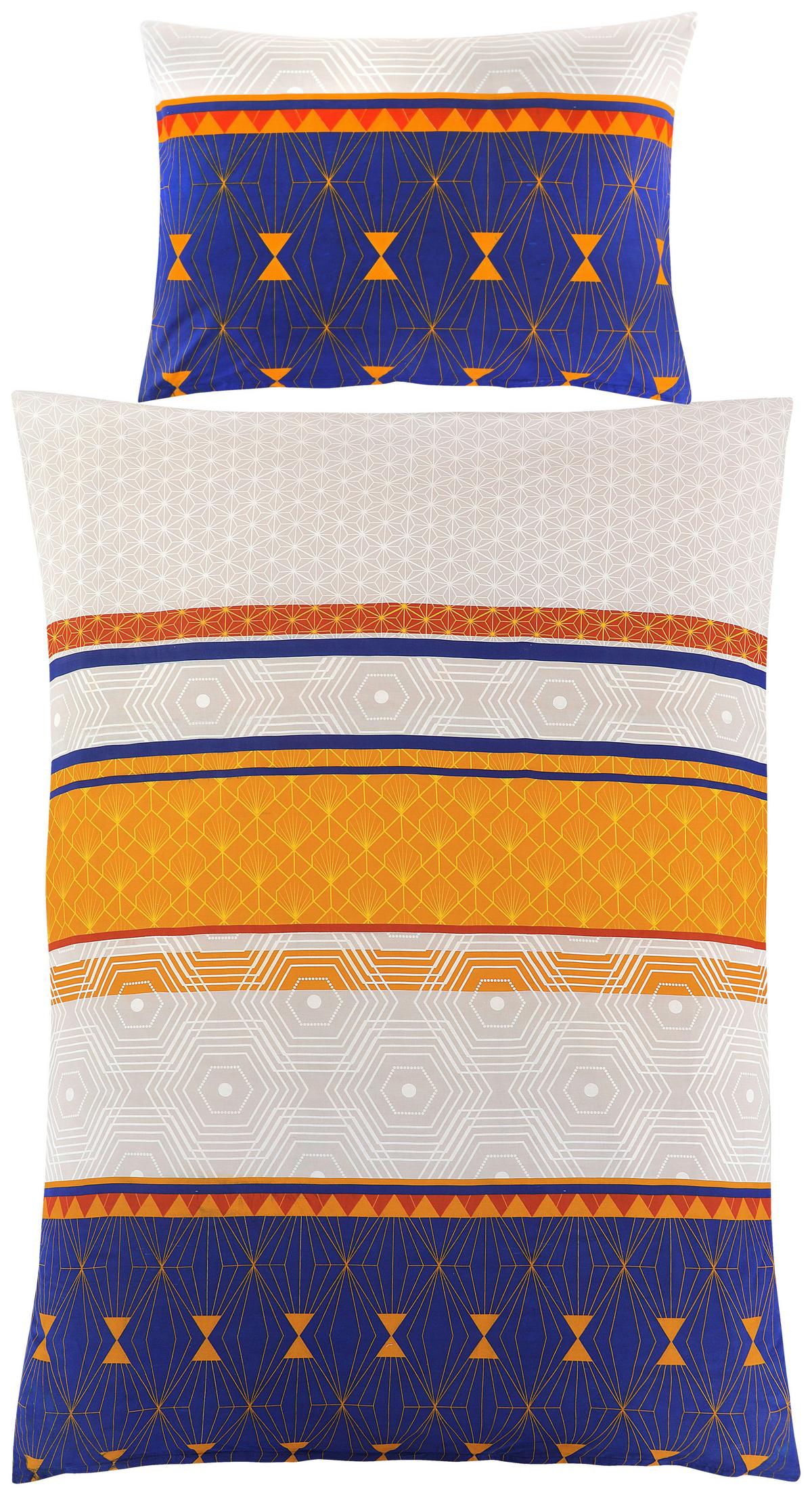 Ágyneműhuzat-garnitúra Pauline - világosszürke/sötétkék, Modern, textil (140/200null) - Luca Bessoni