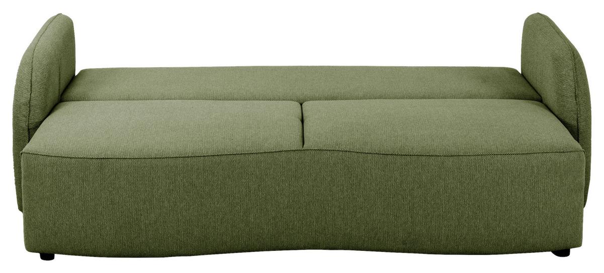 3-sitzer-sofa Bari - Schwarz/Olivgrün, Basics, Textil (215/89/100cm) - P & B