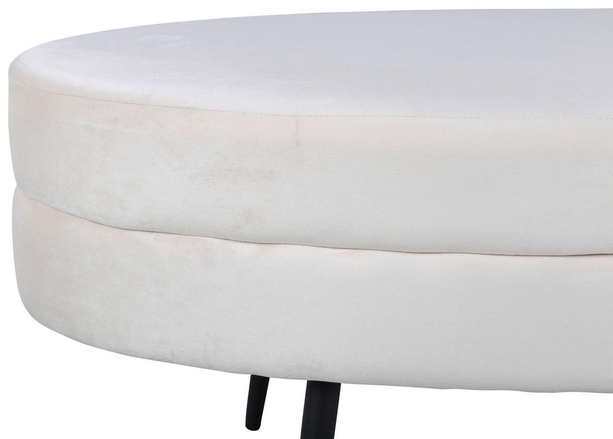 Hockerbank Otto - Weiß, Design, Textil/Metall (100/41/40cm) - Livetastic