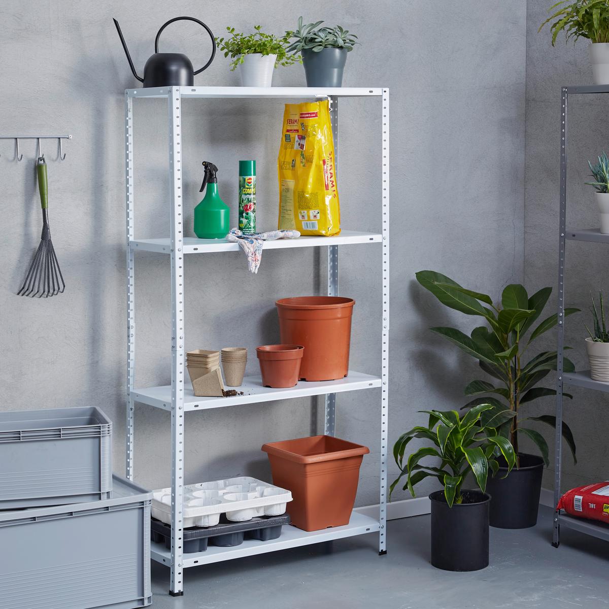 Schraubregal Stahl 75x150x30 Cm 40kg/boden - Weiß, MODERN, Metall (75/150/30cm) - Homezone