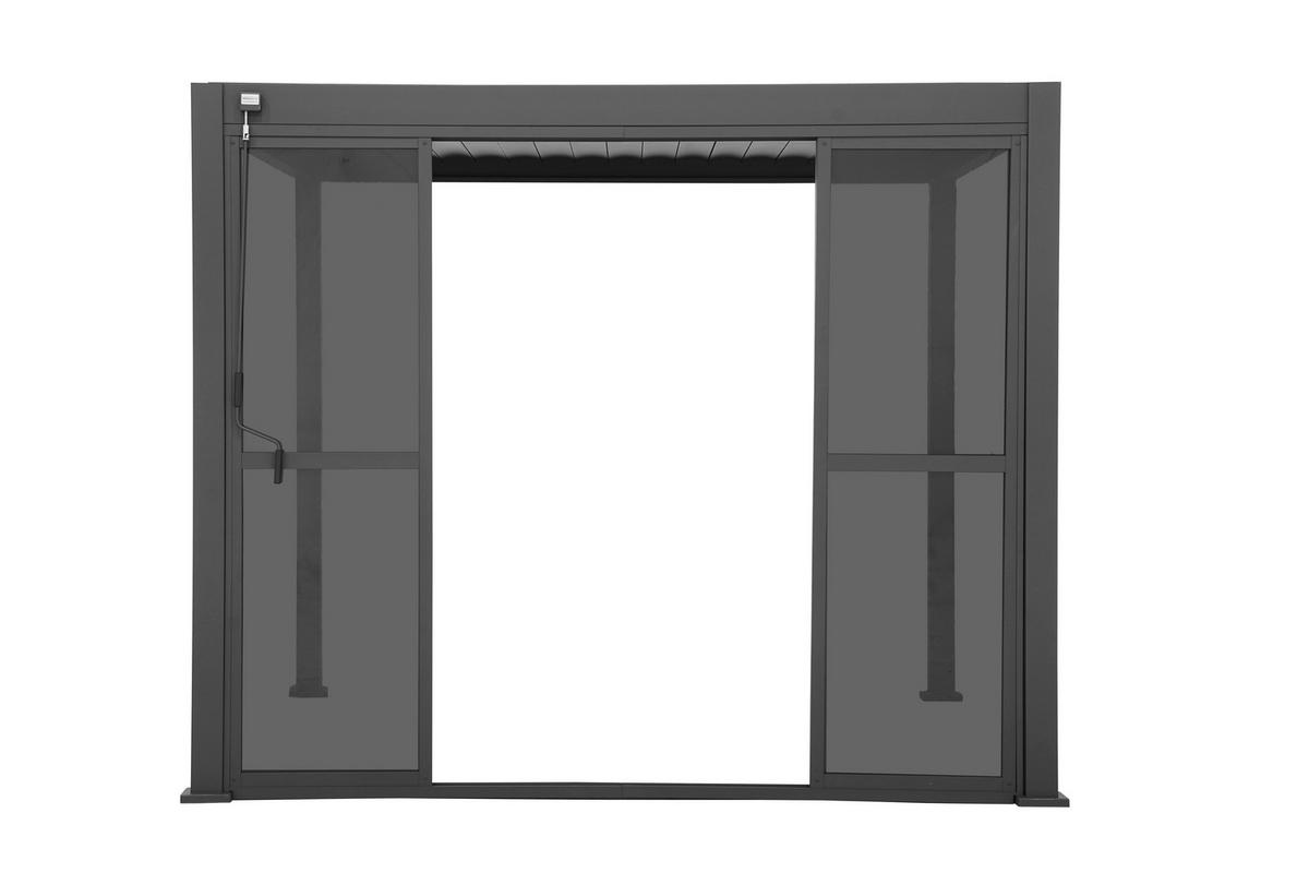 Schiebetür Deluxe/Classic Anthrazit - 4tlg - Anthrazit, Basics, Kunststoff/Metall (300cm) - Gardenson