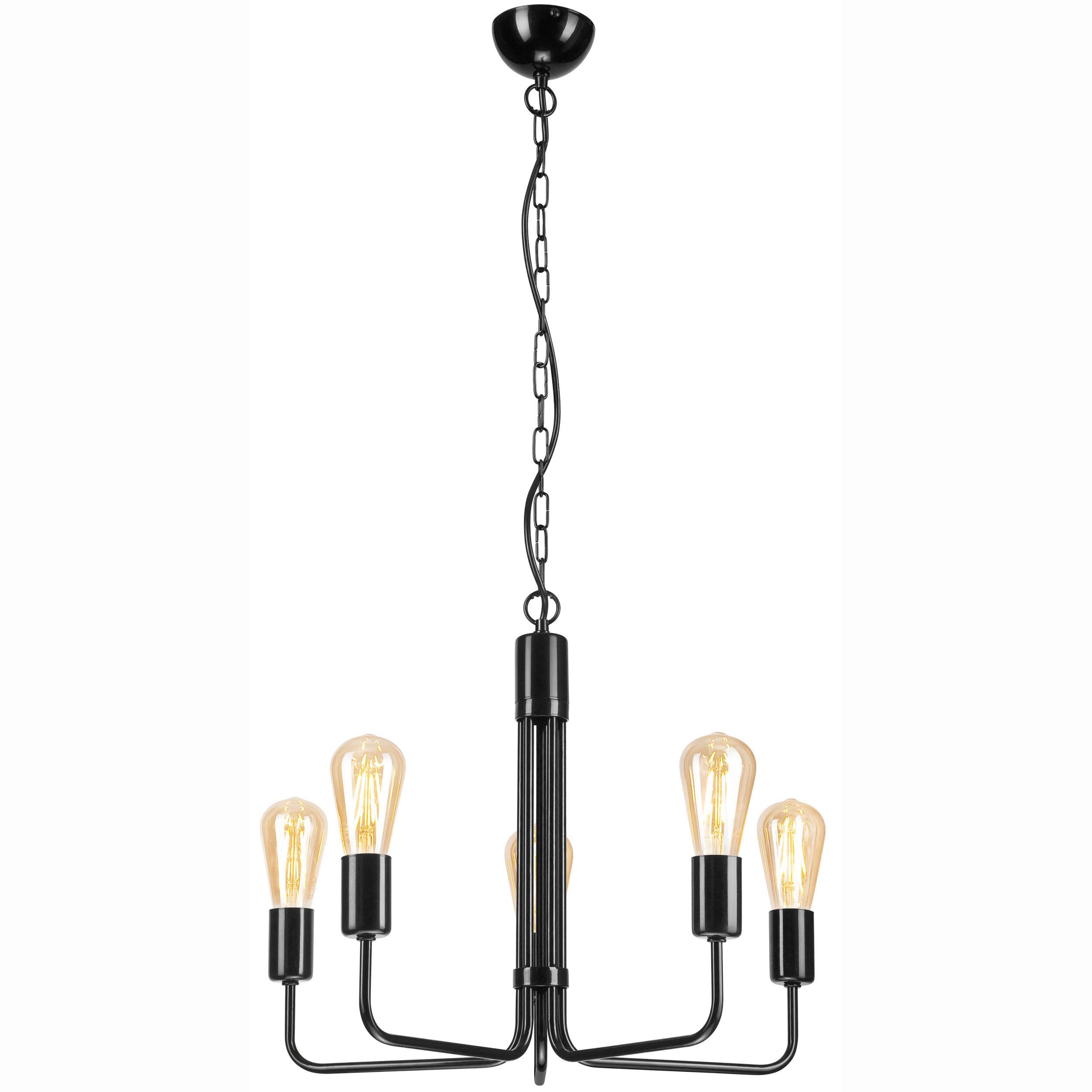 Hängeleuchte 44552 Tiffany - Schwarz Hochglanz, KONVENTIONELL, Metall (98/54/98cm)