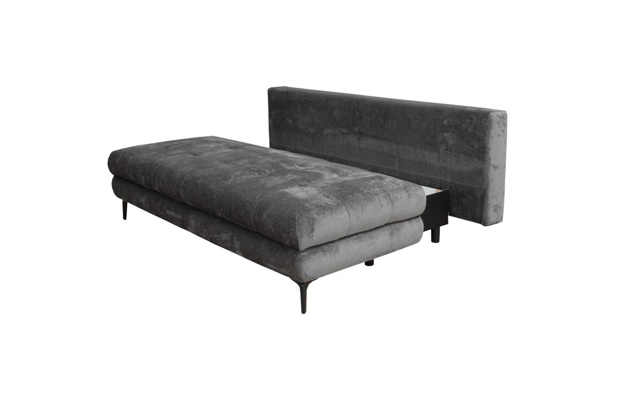 Schlafsofa Perla Graphitfarben B: 203 cm - Schwarz/Graphitfarben, KONVENTIONELL, Textil (203/94/96cm)
