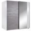 Schwebetürenschrank Stripe - Weiß/Grau, MODERN, Holz/Holzwerkstoff (180/198/64cm)