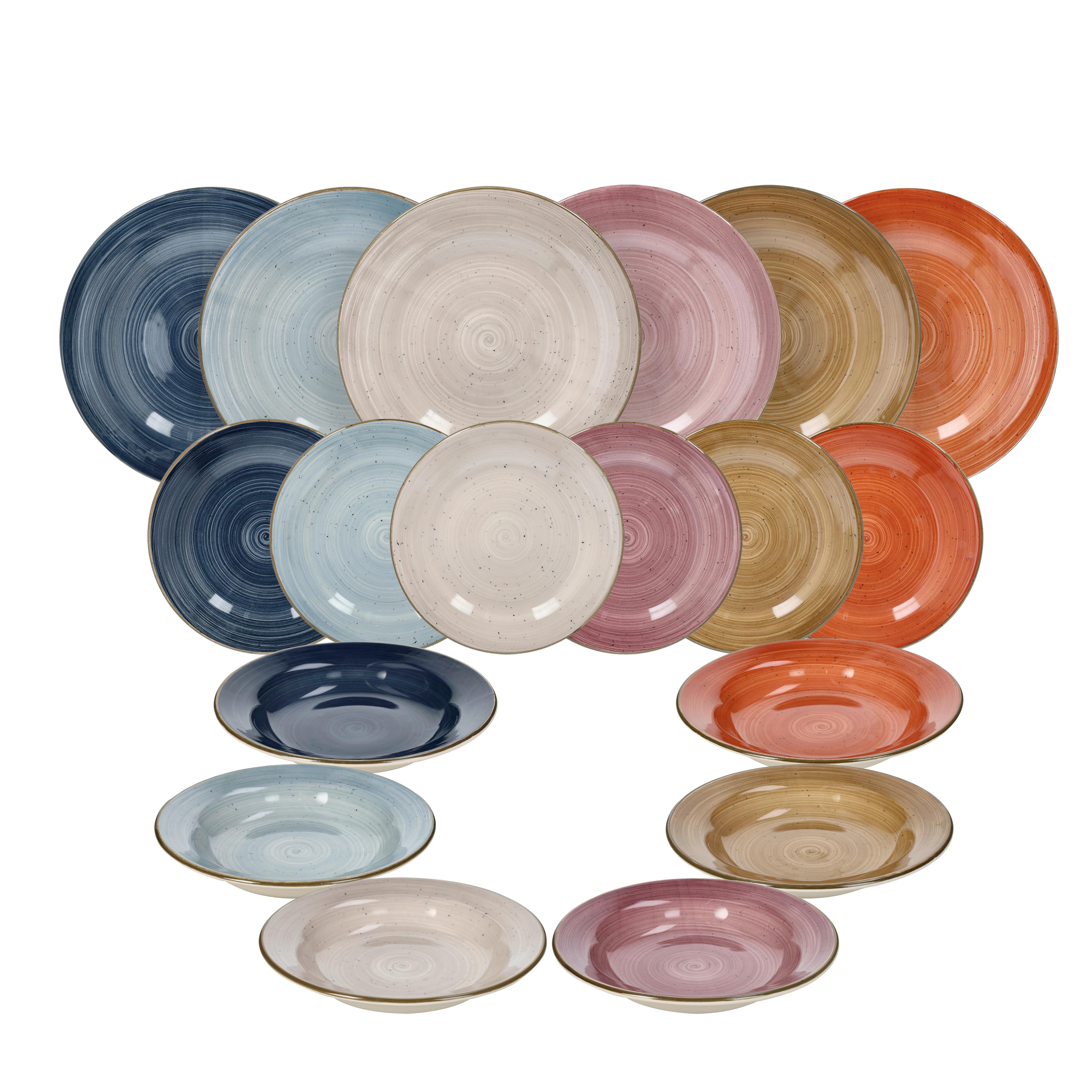 TAFELSERVICE VELA ASTRA - Blau/Pink, Design, Keramik - Tognana