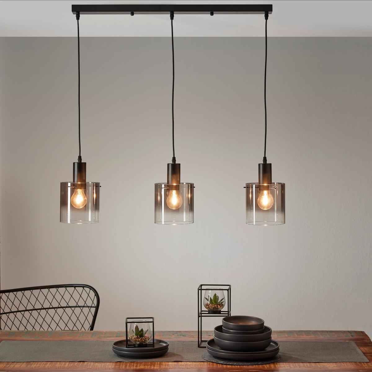 ZÁVĚSNÉ SVÍTIDLO CHRISTIANO - černá, Moderní, kov/sklo (80/15/120cm) - Premium Living