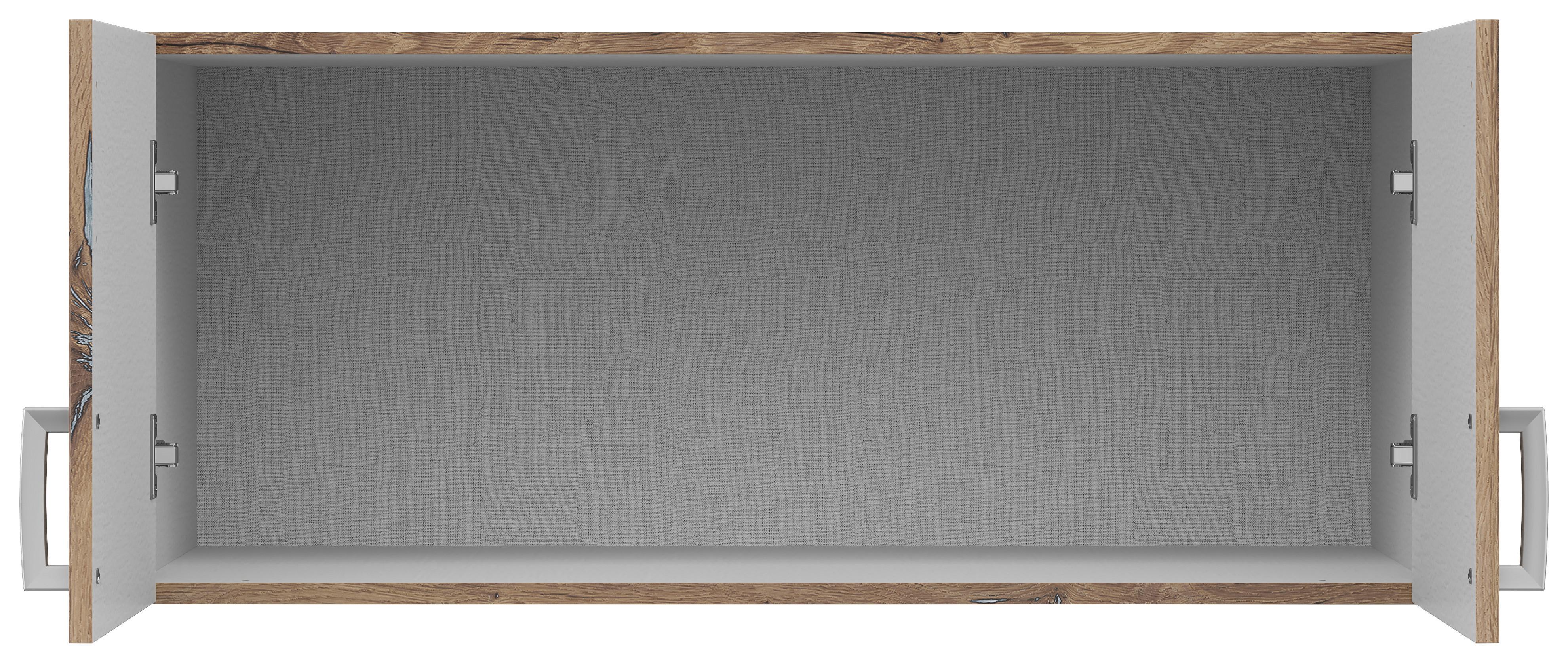 Nadstavec BRANDO 91cm dekor dub Flagstaff - farby duba/strieborná, Konvenčný, kompozitné drevo/plast (91cm)