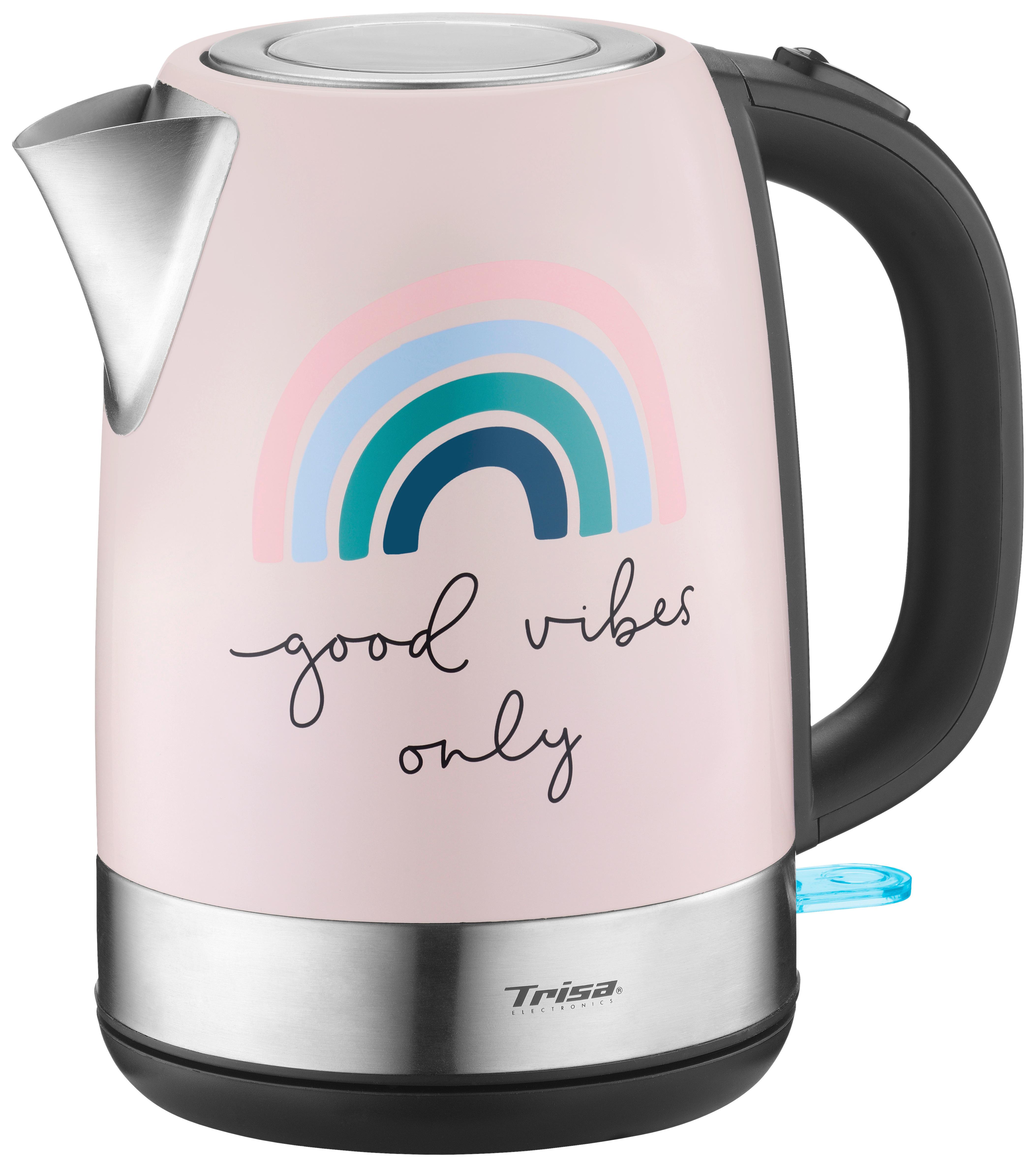 Wasserkocher Hellrosa Edelstahl  1,7 L 2200 W - Hellrosa, KONVENTIONELL, Metall (21/15/22cm) - Trisa Electronics