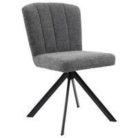 Otočná stolička NORA sivá - čierna/sivá, Modern, kov/drevo (52/87/64cm) - Premium Living