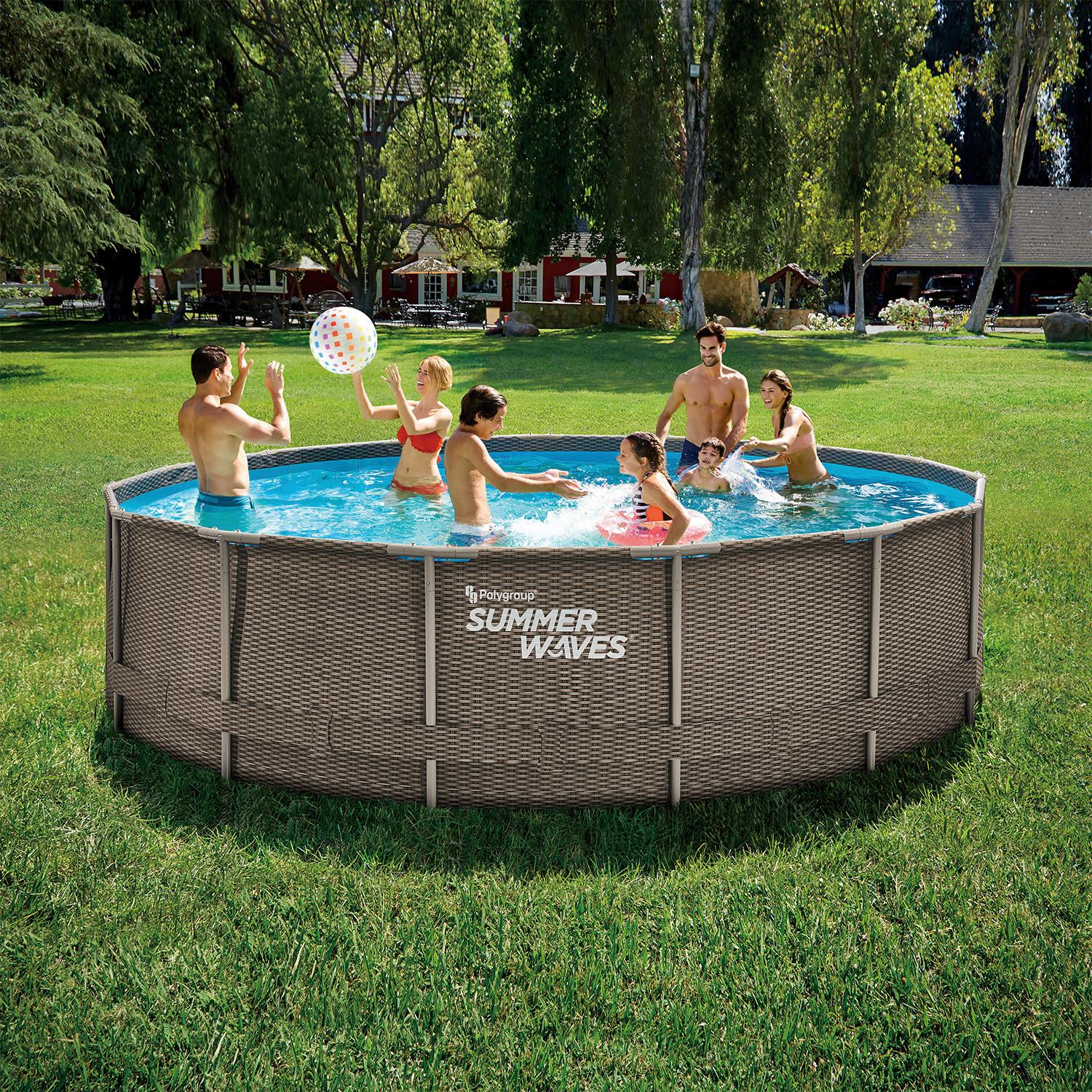 Pool, Kunststoff Braun, Rund D: 457 cm, inkl. Leiter+pumpe - Braun, KONVENTIONELL, Kunststoff (457/106cm)
