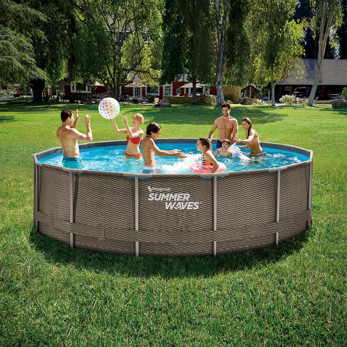 Pool, Kunststoff Braun, Rund D: 457 cm, inkl. Leiter+pumpe - Braun, KONVENTIONELL, Kunststoff (457/106cm)