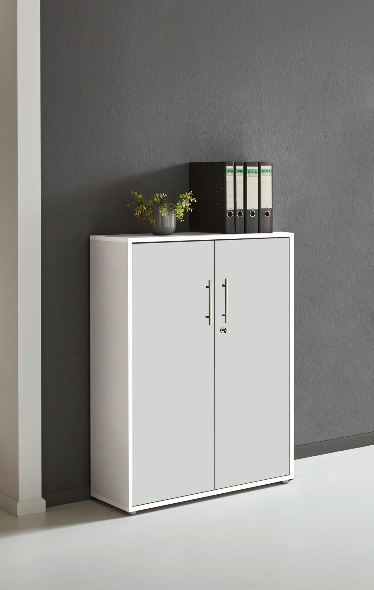 Aktenschrank Office Edition Weiß B: 84,4cm - Weiß, MODERN, Holzwerkstoff (84,4/113,6/33cm) - MID.YOU