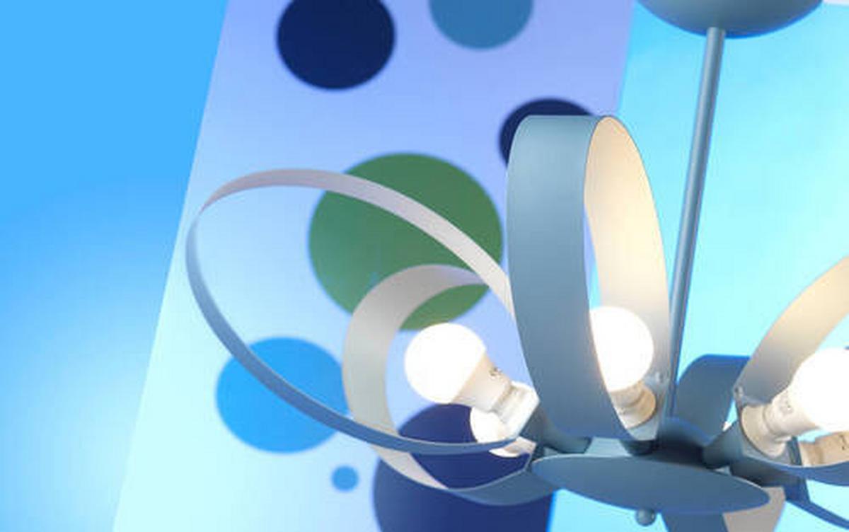 Kronleuchter 4735/6c - Hellblau, Design, Metall (65/110cm)