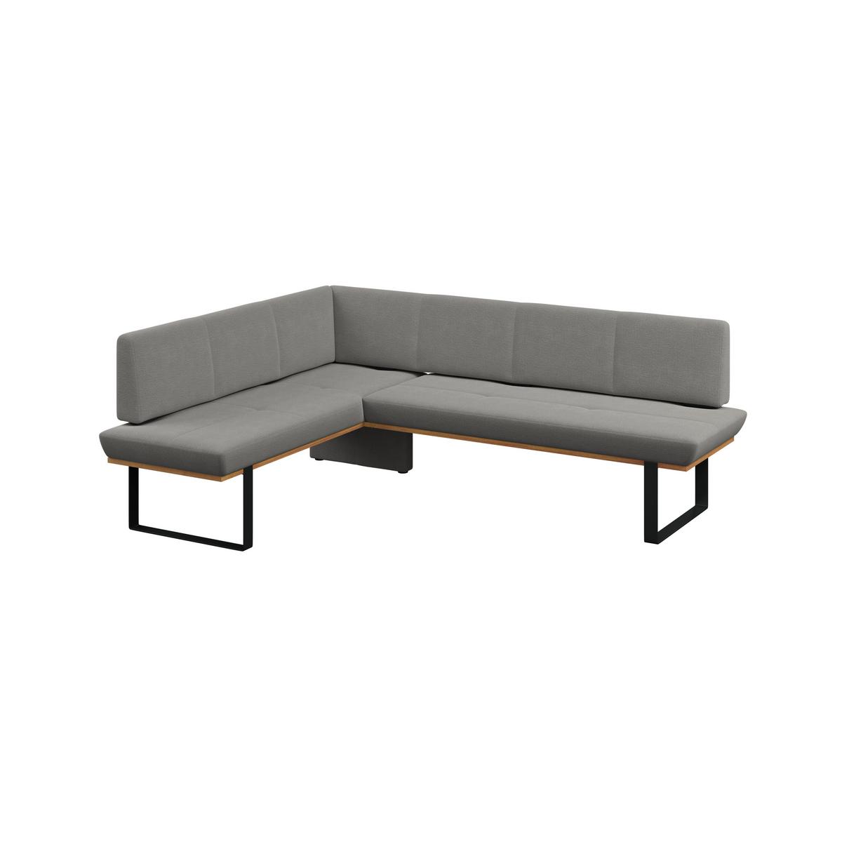 Eckbank Tristan Webstoff grau, S:175x225cm - Schwarz/Grau, MODERN, Holz/Textil (175/225cm) - James Wood