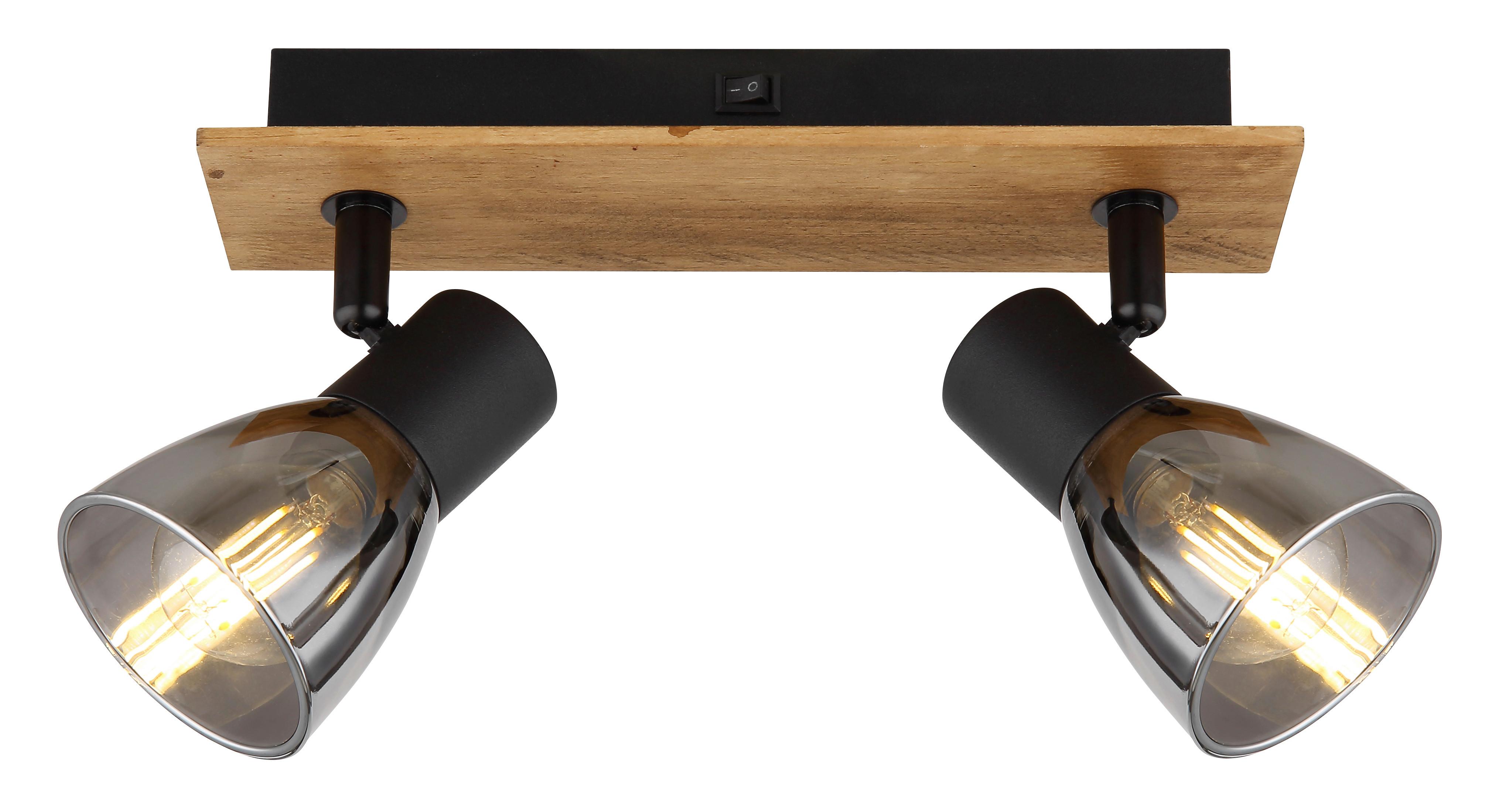 Strahler 54307-2w - Dunkelbraun/Schwarz, Natur, Glas/Holz (25/7/15,5cm) - Globo